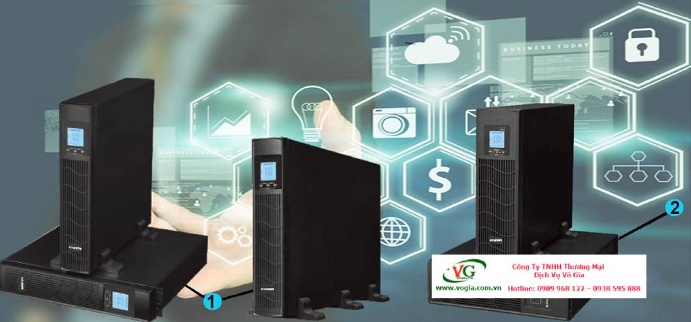 Bộ Lưu Điện UPS 30KVA/27KW Online 3 pha Hyundai HD-30KH Tower