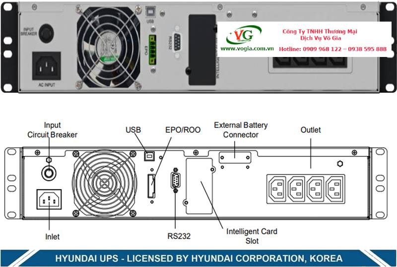 Bộ Lưu Điện UPS 40KVA/36KW Online 3 pha HD-40K3 Hyundai Tower