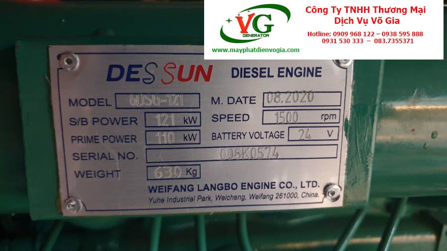 Cho Thuê Máy Phát Điện Dessun KP-DE100 Công Suất 100kVA