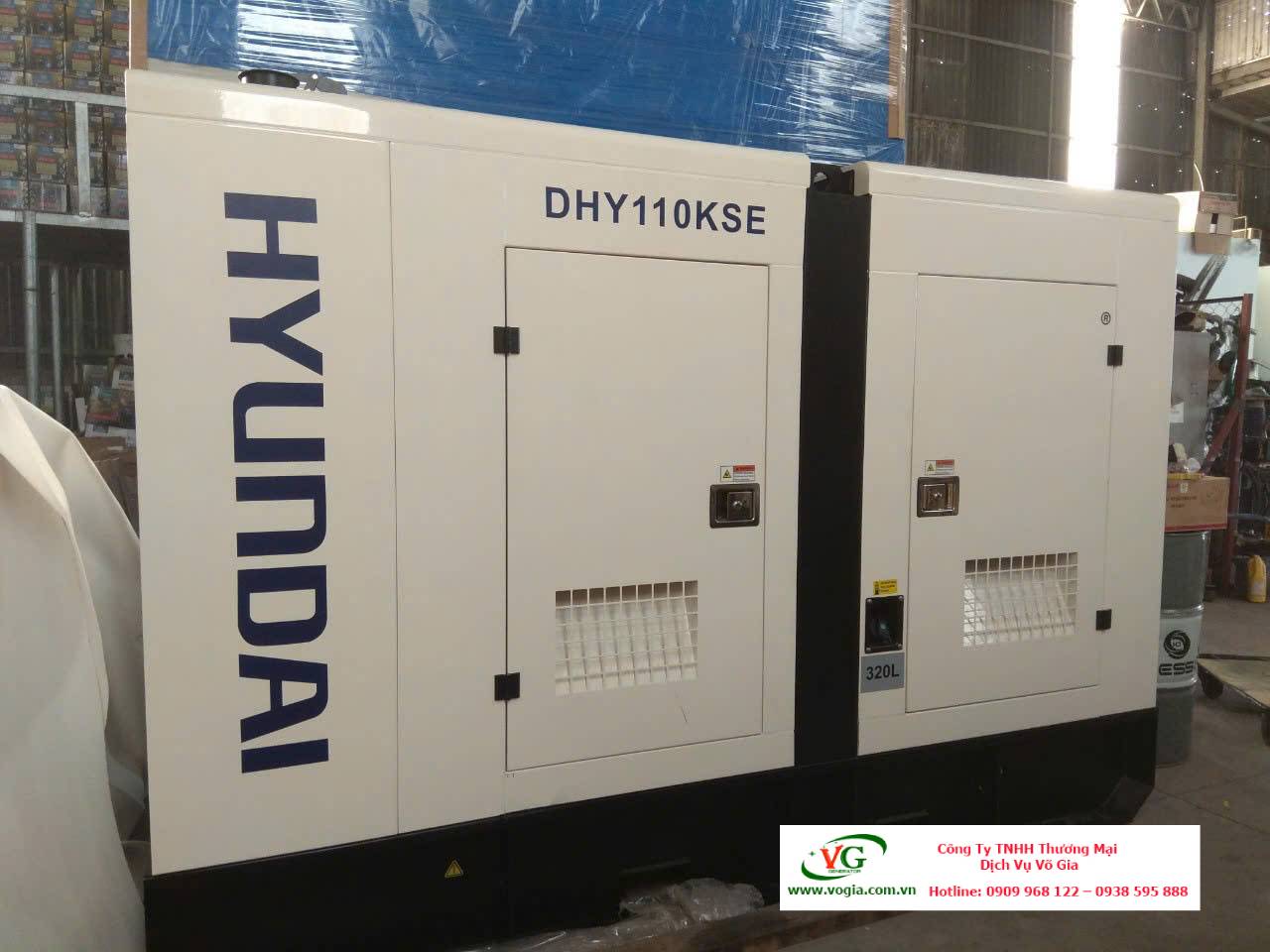 Máy phát điện 100Kva chạy dầu diesel Hyundai 3 pha DHY110KSE