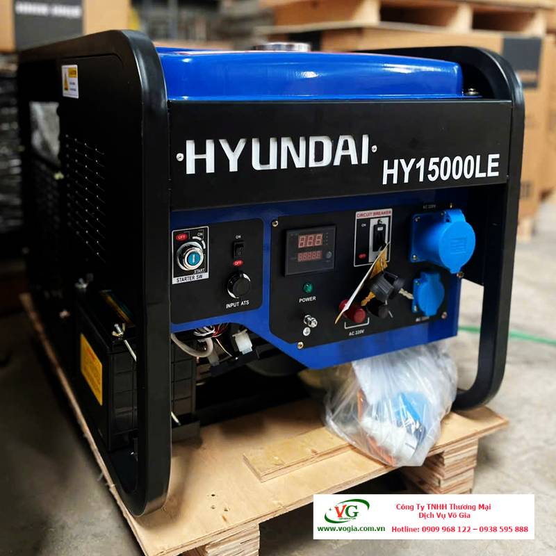 Máy phát điện 10kW chạy xăng 1 pha Hyundai HY15000LE