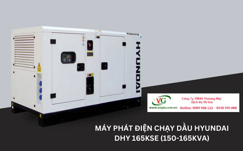 Máy phát điện 150kva Hyundai DHY165KSE chạy dầu diesel