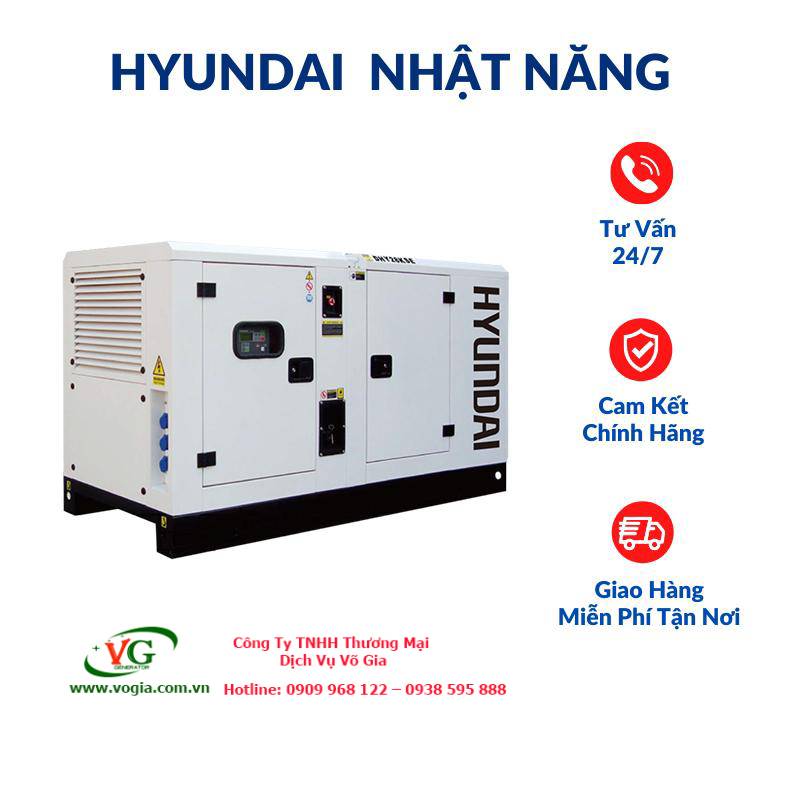 Máy phát điện 50KVA -55KVA Hyundai DHY55KSE-3 pha chạy dầu Diesel