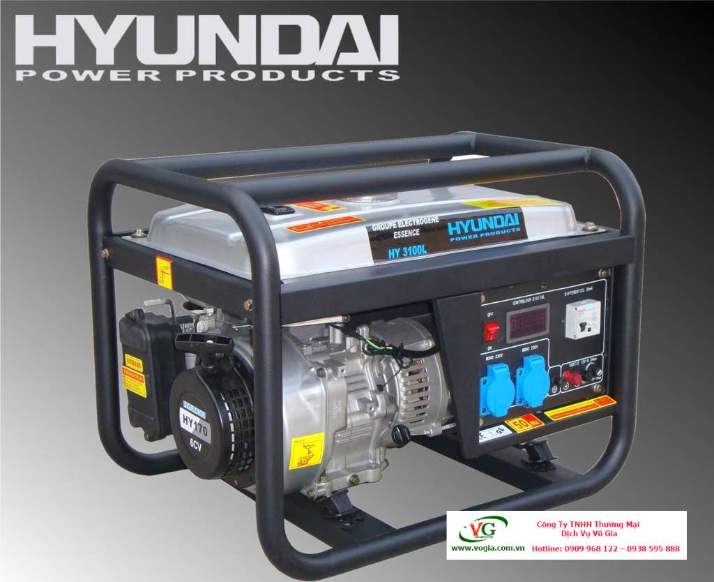 Máy phát điện 5kW chạy xăng 1 pha Hyundai HY7000L