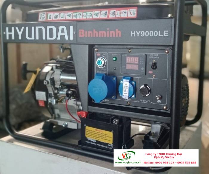 Máy phát điện 6kW – 6.6kW chạy xăng 3 pha Hyundai HY9000LE