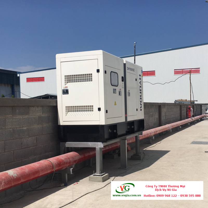 Máy phát điện 75KVA diesel Hyundai DHY85KSE-3 pha với vỏ chống ồn đồng bộ