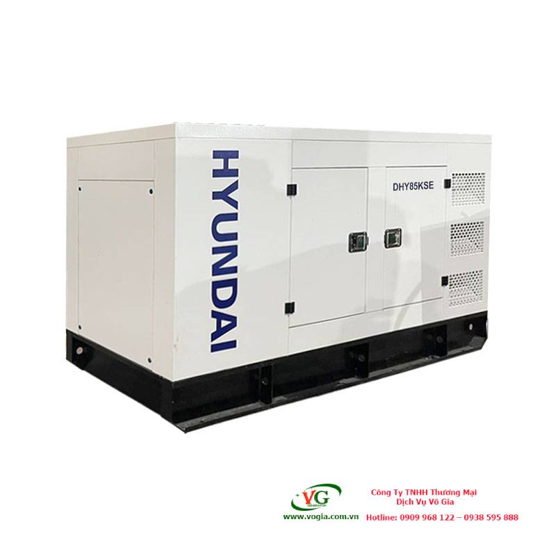Máy phát điện 75KVA diesel Hyundai DHY85KSE-3 pha với vỏ chống ồn đồng bộ