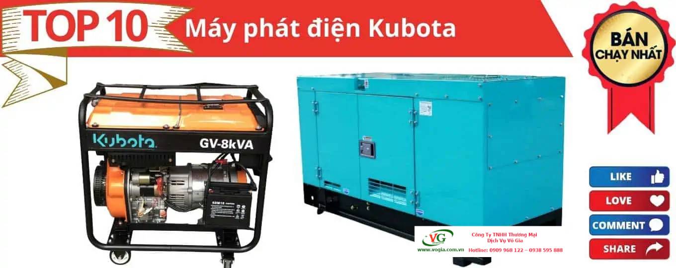 Máy phát điện 8kva Kubota chạy dầu diesel