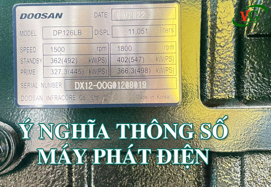 Ý nghĩa thông số máy phát điện